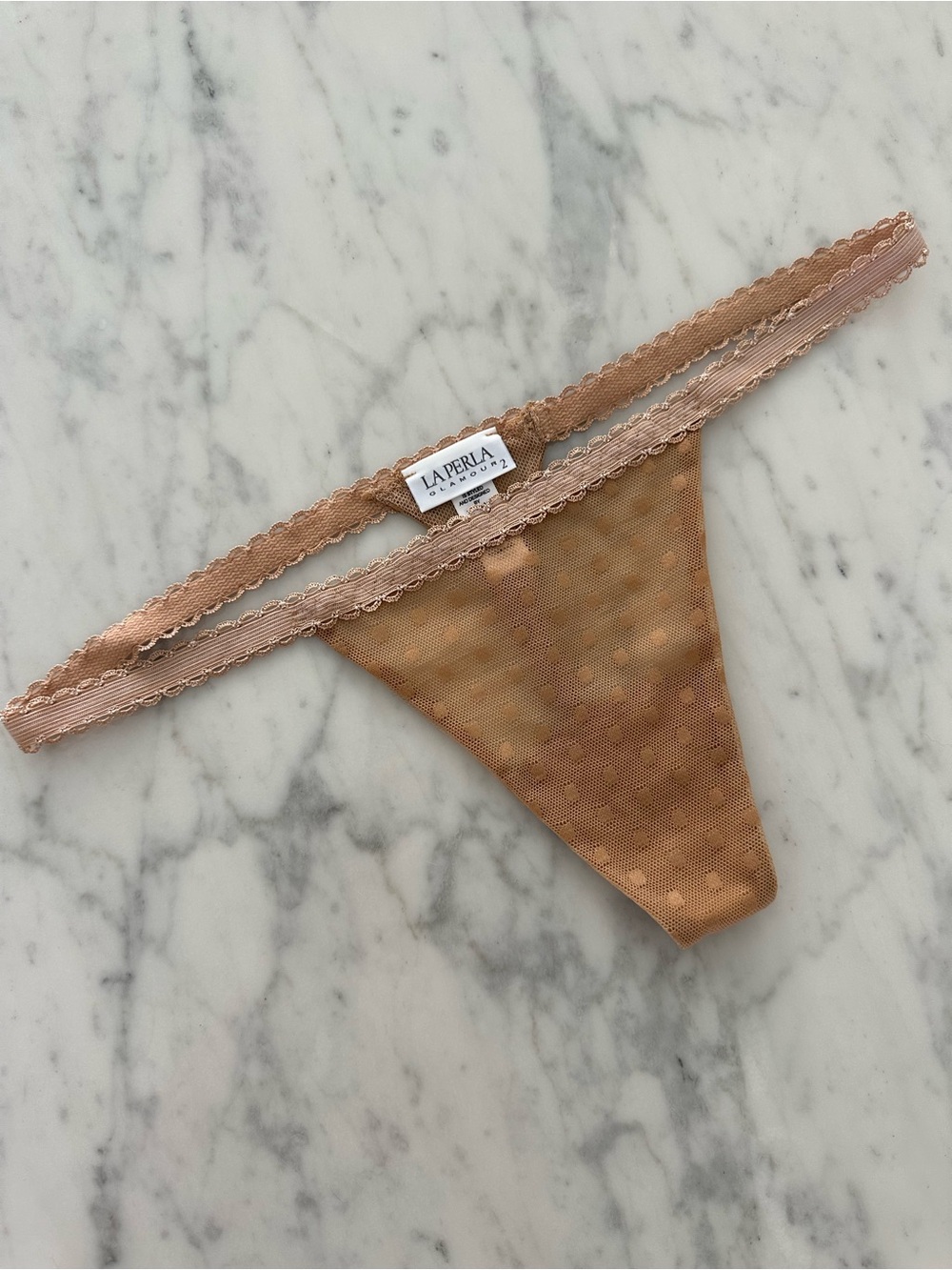 La Perla Glamour Sheer Thong Panties Nude Size Small